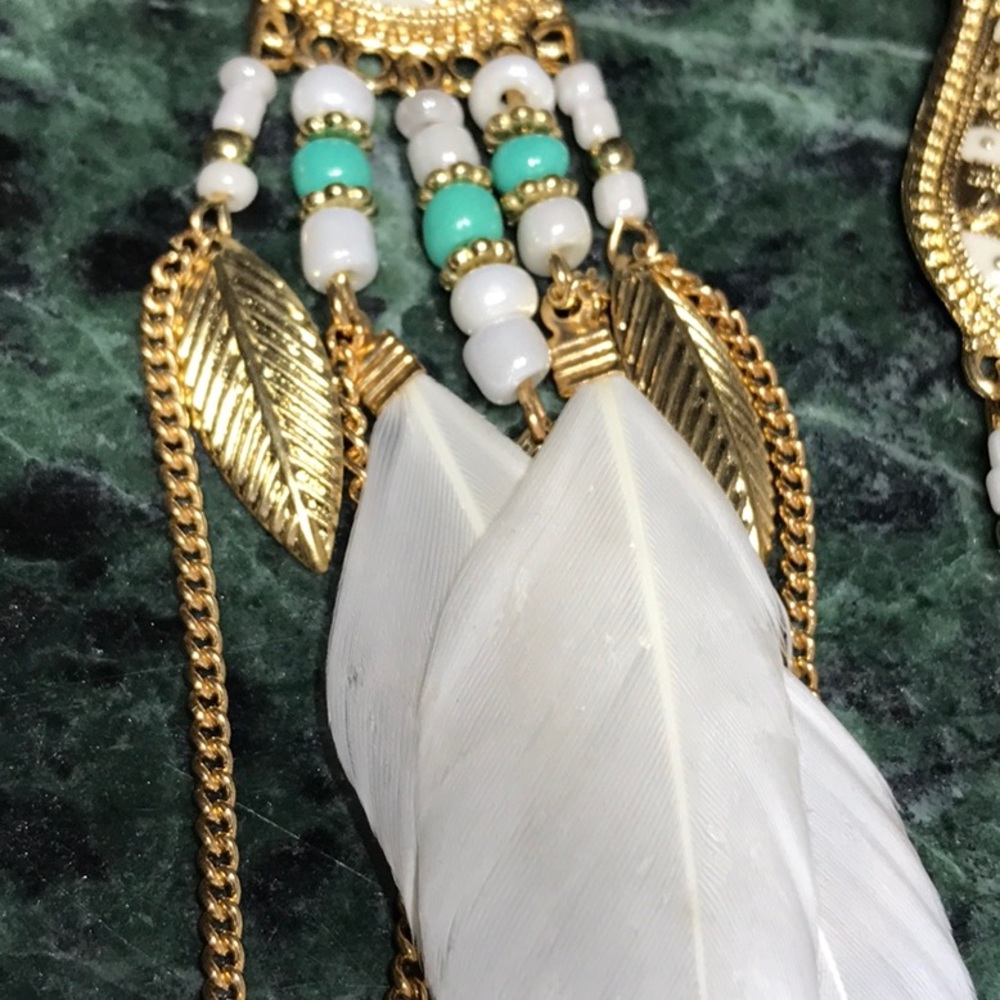 Leaf /Feather Dangle Earrings - image 5